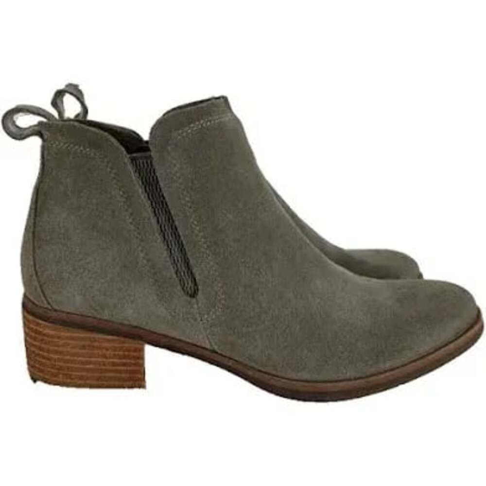 Kork-Ease Green Suede Leather Chunky Heel Chelsea Ankle Boot W 7.5